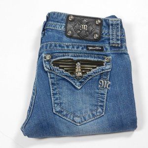 Miss Me Boot Cut Zip Pocket Jeans 28